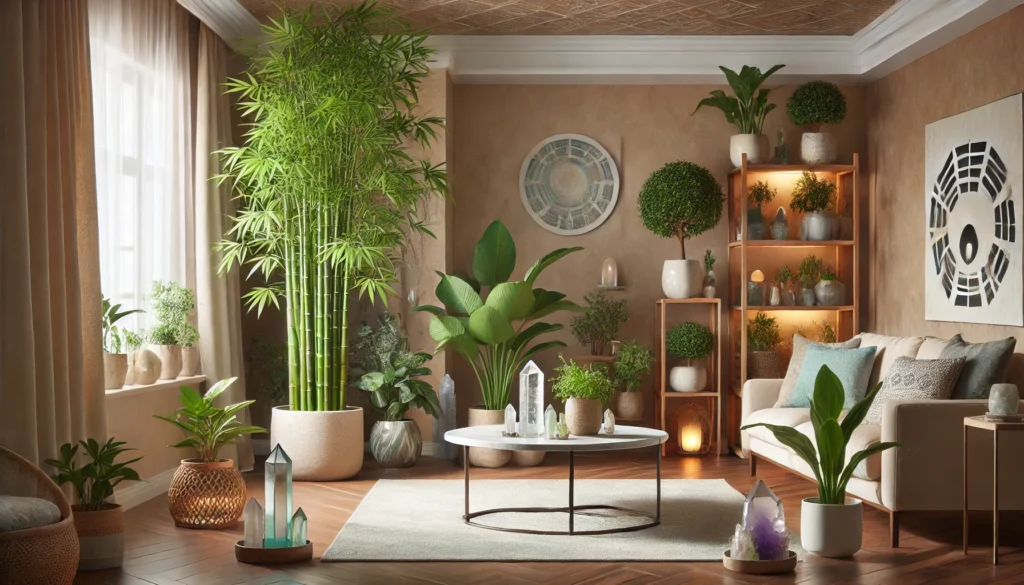 Feng Shui para sala: plantas e cristais estratégicos para purificar o ambiente e atrair boas energias.