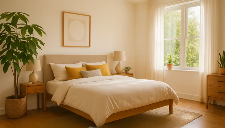 Quarto harmonioso com Feng Shui e Lei da Atração.