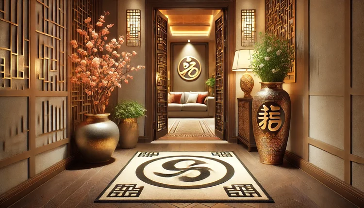 Coloque isso na entrada da sua casa! Um ambiente harmonizado com Feng Shui, com iluminação aconchegante, flores frescas e símbolos de prosperidade, trazendo sucesso e boas energias.