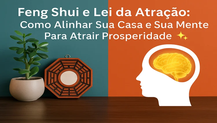 Imagem representando o conceito de Feng Shui e Lei da Atração para alinhar a casa e a mente.