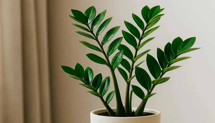 A zamioculca, com suas folhas brilhantes e estrutura firme, é símbolo de elegância, resistência e fluidez energética.
