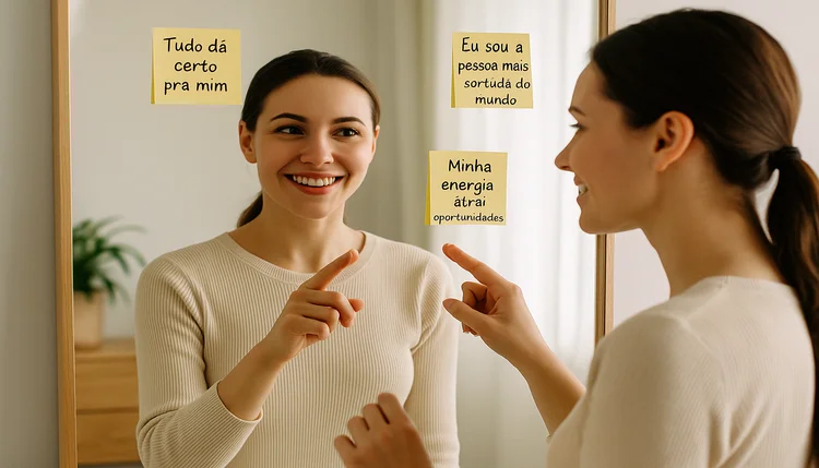 Como se tornar a pessoa mais sortuda do mundo com afirmações positivas diante do espelho.