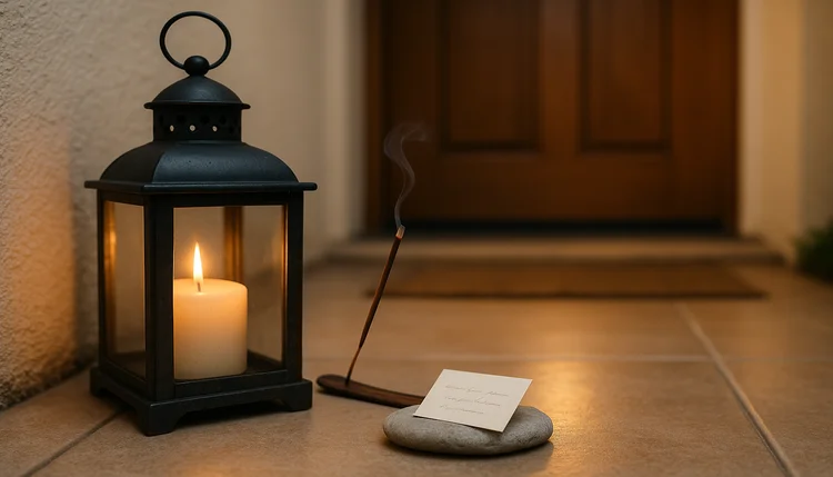 feng shui na porta de entrada com rituais de purificação