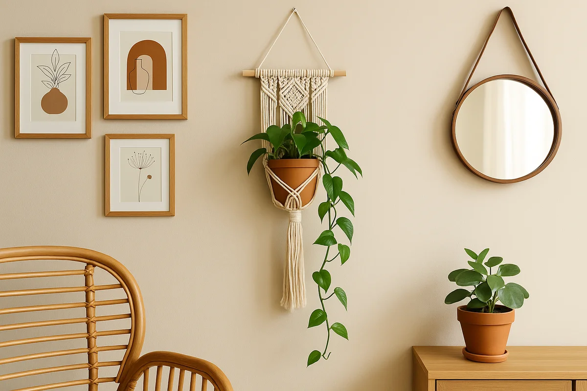 macramê com plantas Feng Shui